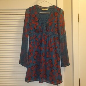 Abercrombie Blue green floral dress